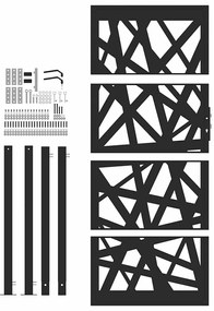 vidaXL Πύλη κήπου Μαύρη 105x205 cm Ατσάλινη ελαφριά σχεδίαση