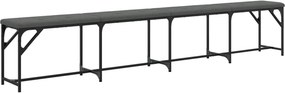 vidaXL Πάγκος Τραπεζαρίας Σκούρο Γκρι 248x32x45 εκ. Ατσάλι / Ύφασμα