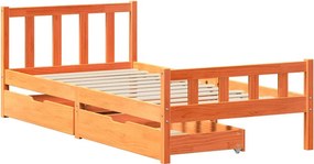 vidaXL Σκελετός Κρεβ. Χωρίς Στρώμα Καφέ Κεριού 75x190 εκ Μασίφ Πεύκο