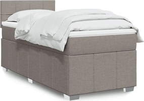 vidaXL Κρεβάτι Boxspring με Στρώμα Taupe 90x190 εκ.Υφασμάτινο