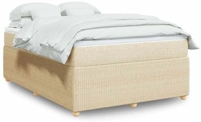 vidaXL Κρεβάτι Boxspring με Στρώμα Κρεμ 160x200 εκ. Υφασμάτινο
