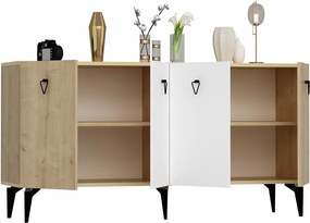 Stewehome Μπουφές από λευκή δρυς 150x40x79 cm