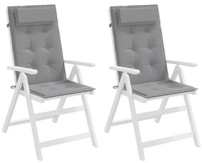 Μαξιλάρια Καρέκλας με Πλάτη 2 τεμ. Γκρι από Ύφασμα Oxford - Γκρι
