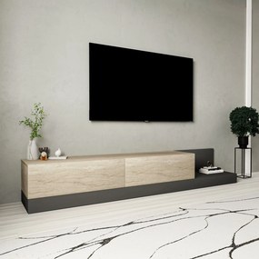 Έπιπλο Τηλεόρασης Τραβερτίνη / Ανθρακί FREDO 180x37x30