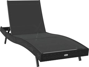 vidaXL Ξαπλώστρα 2 pcs Μαύρο συνθετικό ρατάν