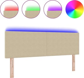 vidaXL LED κεφαλάρι με κεφαλάρι Γκρι Πράσινο 160 cm Πολυεστέρας