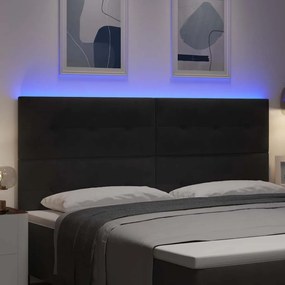 vidaXL Κεφαλάρι με φώτα λωρίδας LED με κεφαλάρι Μαύρο 100 cm Βελούδο