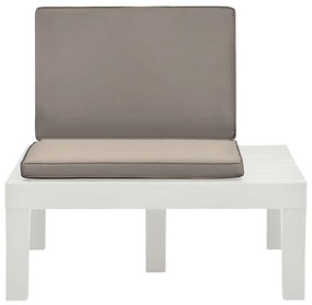 vidaXL Καρέκλα Κήπου Λευκή Πλαστική με Μαξιλάρι