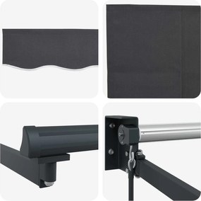 vidaXL Χειροκίνητη Ανακλινόμενη Σκίαση Ανθρακί 3,5 x 2 m