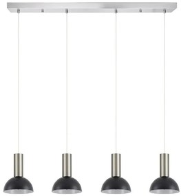 Κρεμαστό Φωτιστικό Οροφής 4xE27 Καμπάνες Adept Tube Homelighting-77-8469-Νίκελ Ματ 77-8469