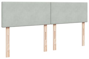 Κρεβάτι Boxspring με Στρώμα Ανοιχτό Γκρι 180x200 εκ. Βελούδινο - Γκρι