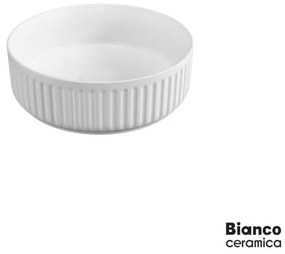 Bianco Ceramica Etna-S Επικαθήμενος Νιπτήρας Πορσελάνης Φ36 White Matt