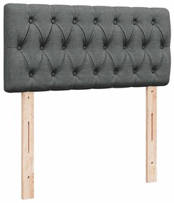 vidaXL Κρεβάτι Boxspring με Στρώμα Σκούρο Γκρι 90x190 εκ. Υφασμάτινο