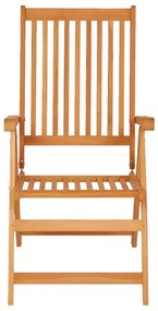 vidaXL Καρέκλες Κήπου 2 τεμ. από Μασίφ Ξύλο Teak & Μπλε Ρουά Μαξιλάρια