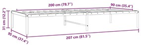 vidaXL Μεταλλικό πλαίσιο κρεβατιού Μαύρο 90x200 cm