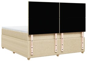 ΚΡΕΒΑΤΙ BOXSPRING ΜΕ ΣΤΡΩΜΑ ΚΡΕΜ 180X200 ΕΚ. ΥΦΑΣΜΑΤΙΝΟ 3292133