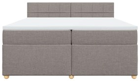 Κρεβάτι Boxspring με Στρώμα Taupe 200x200 εκ. Υφασμάτινο - Μπεζ-Γκρι