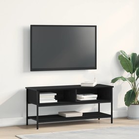 vidaXL Κάστρο τηλεόρασης Μαύρο Δρυς 100x35x45 cm Επεξεργασμένο ξύλο και χάλυβας