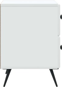 vidaXL Κομοδίνο Λευκό 43 x 34,5 x 47,5 εκ Επεξεργασμένο Ξύλο