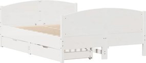 vidaXL Σκελετός Κρεβ. Χωρίς Στρώμα Λευκό 120x200 εκ Μασίφ Πεύκο