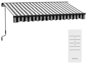 Outsunny Τέντα ηλίου, ανθεκτική στις καιρικές συνθήκες, 1 μανιβέλα, 350 x 250 x 150 cm, Γκρι + Λευκό