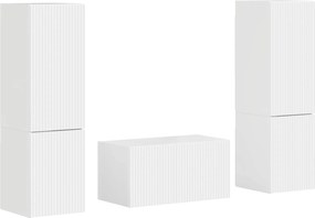 vidaXL Σετ επίπλου τηλεόρασης 5 pcs Υψηλής γυαλάδας λευκό