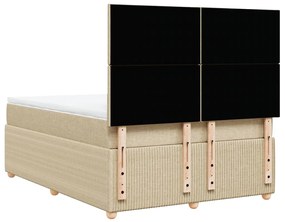 ΚΡΕΒΑΤΙ BOXSPRING ΜΕ ΣΤΡΩΜΑ ΚΡΕΜ 160X200 ΕΚ. ΥΦΑΣΜΑΤΙΝΟ 3294405