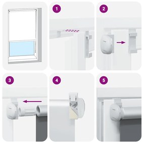 Roller Blind Blackout Μαύρο 50x175 cm Πλάτος υφάσματος 45,7 cm - Μαύρο
