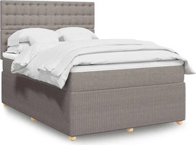 vidaXL Κρεβάτι Boxspring με Στρώμα Taupe 160x200 εκ. Υφασμάτινο