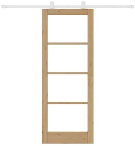 vidaXL Συρόμενη Πόρτα ORKDAL Καφέ 78 x 202 εκ. Ξύλο και μέταλλο