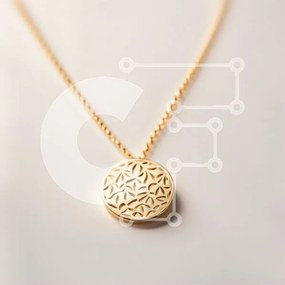 Σετ των 2 Intra Συλλεκτικό Ξύλινο Παζλ Plywood 4mm - Κομψό χρυσό κολιέ με μοναδικό κυκλικό σχέδιο Σε Ξύλινο Κουτί - Διαστάσεις: 10x10 cm – 25 κομμάτια