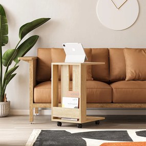 Τραπεζάκι βοηθητικό Edi Megapap χρώμα sapphire oak 37x45x60εκ.