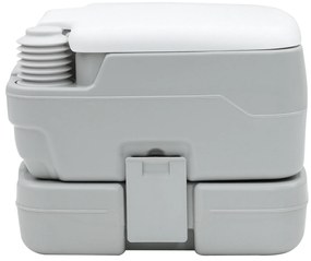 vidaXL Φορητή Τουαλέτα Γκρι & Λευκό Πλαστικό 10 L