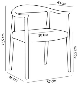 FUJI ΚΑΡΕΚΛΑ ΜΑΥΡΟ 57x45xH73,5cm - 03-1087 - 03-1087