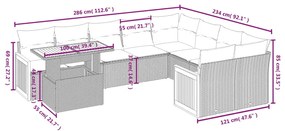 vidaXL Σετ Καναπέ Κήπου 10 τεμ. Μπεζ Συνθετικό Ρατάν με Μαξιλάρια