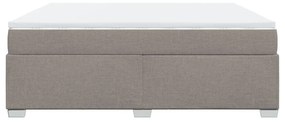 Κρεβάτι Boxspring με Στρώμα Taupe 180x200 εκ. Υφασμάτινο - Μπεζ-Γκρι