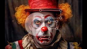 Intra Συλλεκτικό Ξύλινο Παζλ Plywood 4mm - Αστείος και πολύχρωμος κλόουν με ένα μπαλόνι Σε Ξύλινο Κουτί - Διαστάσεις Puzzle: 10x10 cm – 25 κομμάτια