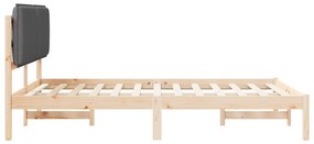 vidaXL Σκελετός Κρεβατιού με Επενδεδυμένο Κεφαλάρι Σκούρο Γκρι