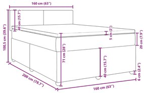 Κρεβάτι Boxspring με Στρώμα Κρεμ 160x200 εκ. Υφασμάτινο - Κρεμ