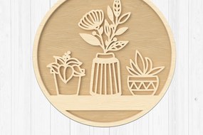 Σετ των 2 Intra απο ξύλο plywood 3mm-4mm πάχος – Ξύλινο βάζο και φυτικό ντεκόρ Δίασταση 20x20 cm INTRAFABR-111375861