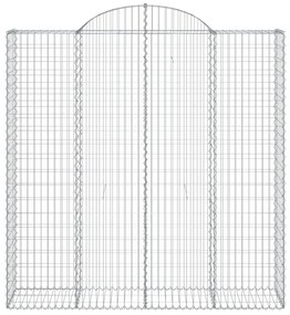 Συρματοκιβώτια Τοξωτά 6 τεμ. 200x50x200/220 εκ. Γαλβαν. Ατσάλι - Ασήμι