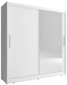 Lh-homefurniture Ντουλάπα Συρόμενη Maja 1 Χρώμα Λευκό  180x200x62cm 24113-MJ1w-180