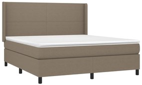 vidaXL Κρεβάτι Boxspring με Στρώμα Taupe 180x200 εκ. Υφασμάτινο