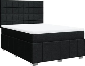 vidaXL Κρεβάτι Boxspring με Στρώμα Μαύρο 160x200 εκ. Υφασμάτινο