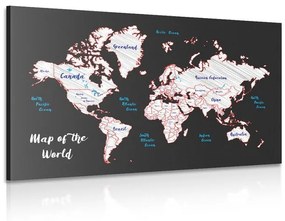 Εικόνα μοναδικό παγκόσμιο χάρτη - 60x40