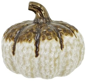 Διακοσμητική Κολοκύθα 15-00-21357 Φ18x14,5cm Ecru-Bronze Marhome Ceramic