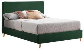 BED INDRA  CYPRESS GREEN VELVET FOR MATTRESS 160x200cm.