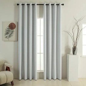 Beauty Home Κουρτίνα Full Blackout σκίασης με 8 κρίκους Soft Art 8391 Ice-Ecru 140x270 Πάγου