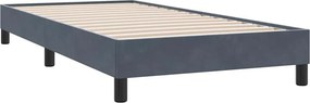 vidaXL Box Spring Κρεβάτι χωρίς στρώμα Σκούρο γκρι 90x210 cm Βελούδινο