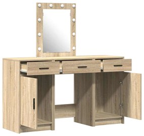 vidaXL Τραπέζι περιποίησης με συρτάρι 3 pcs Καφέ 50 x 41 x 135 εκ